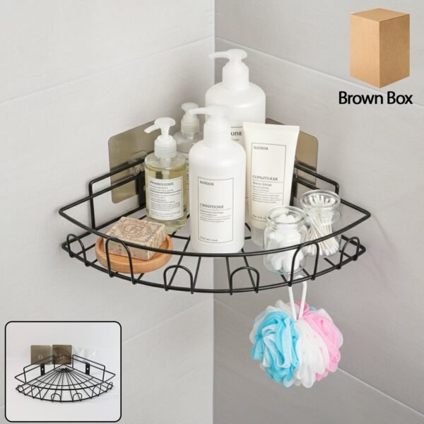 StorageOrganizer-WOSKU-01.jpg Wall-Mounted Corner Bathroom Storage Rack (1 Pc)