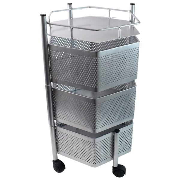 StorageRack-04.jpg Premium 3-Layer Hexagon Kitchen Storage Trolley with Wheels (1 Pc)