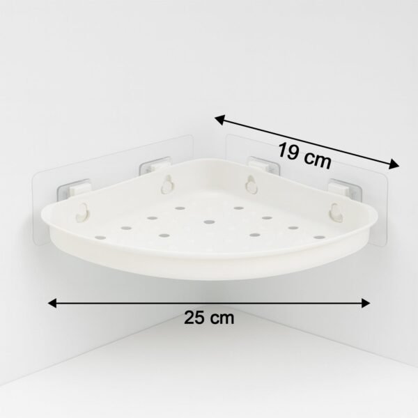 Self-Adhesive Corner Bathroom Shelf with Fast-Drain Holes (1 Pc)
