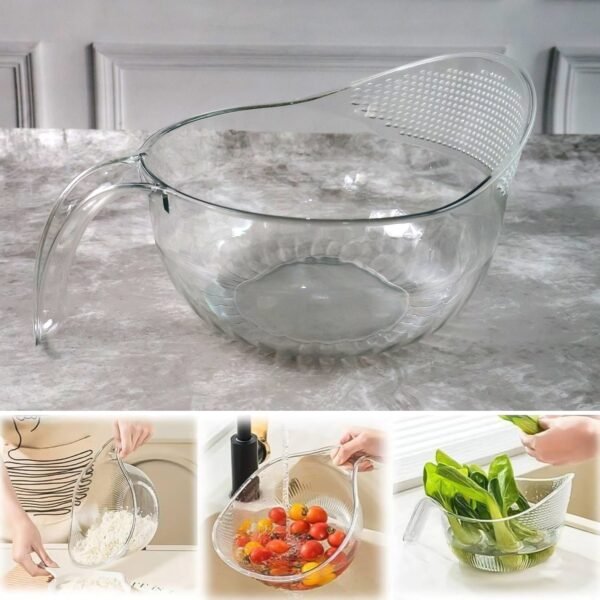 Supermom Multipurpose Transparent Plastic Bowl / Basket with Handle (1 Pc)