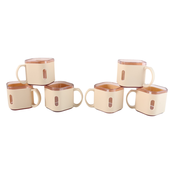 Premium Square Shape Tea Cup Set – 6-Piece (150 ML)
