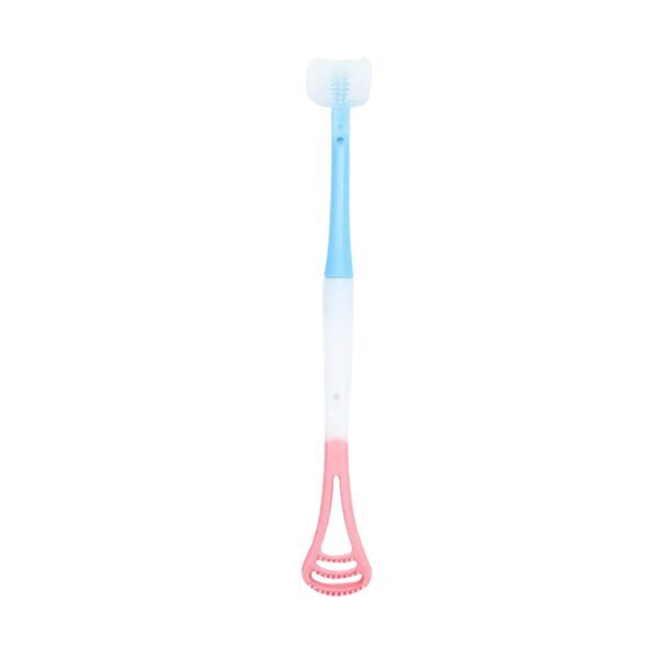 2-in-1 Baby Tongue Cleaner and Oral Massager Stick with Soft Silicone Brush Head