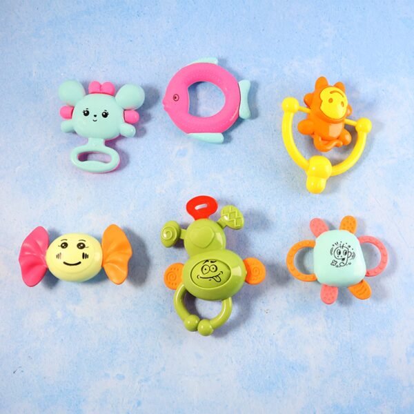 Play Cart Tiny Joys Rattle Toy Set – 6-in-1 Baby Rattles