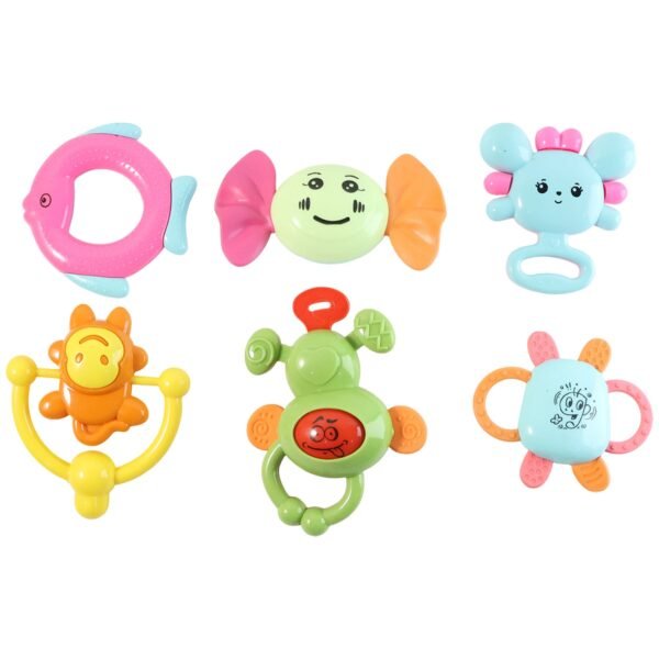 Play Cart Tiny Joys Rattle Toy Set – 6-in-1 Baby Rattles