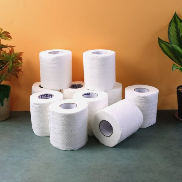 Toilet Tissue Rolls – Soft Embossed Bathroom Tissue, 220 Sheets × 10 Rolls