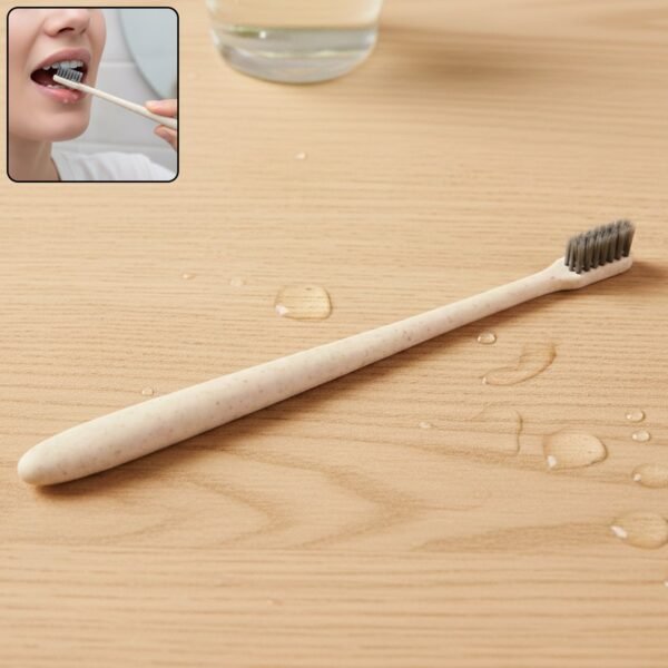 Wheat Straw Soft-Bristle Toothbrush for Deep Cleaning & Dental Care (1 Pc)