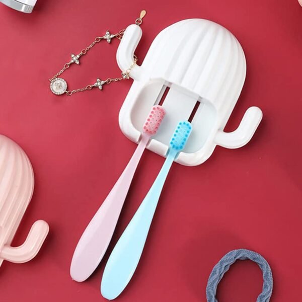 Toothbrush-Holder-03.jpg Wall Mounted Cactus-Shape Toothbrush Holder (1 Pc)