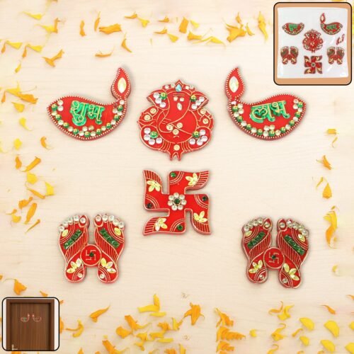 TraditionalAntique-WOSKU-01.jpg Traditional Decorative Shubh Labh Door Hanging (6 Pc / 1 Set)