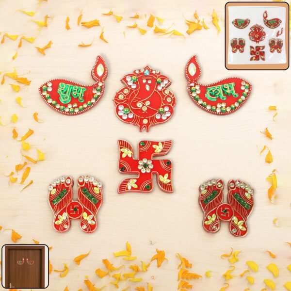 Traditional Decorative Shubh Labh Door Hanging (6 Pc / 1 Set)