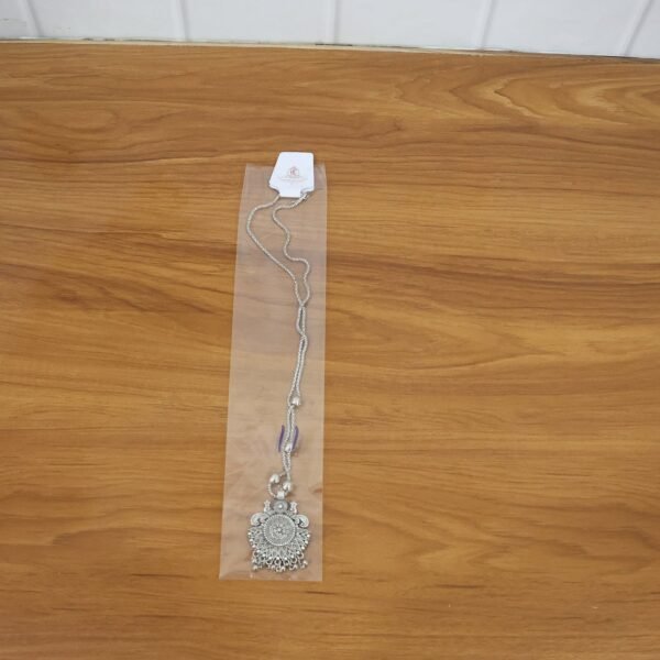 TraditionalNecklace-live.jpg Oxidized Silver Finish Sunburst Floral Pendant Necklace (1 Pc)