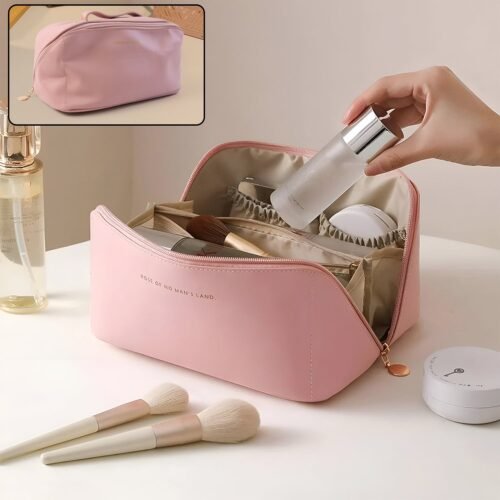Portable Multi-Compartment Makeup & Toiletry Organizer Pouch (1 Pc)