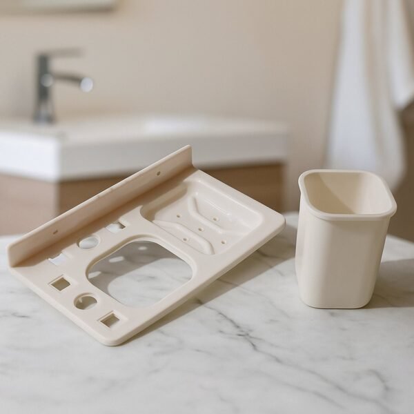 TuthbrushHolder-03.jpg 3in1 Wall Mounted Multi-Compartment Toothbrush & Soap Holder with Cup (1 Pc)