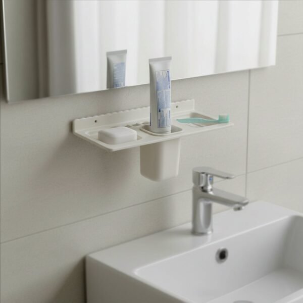 TuthbrushHolder2-03.jpg 4 in 1 Wall-Mounted Bathroom Organizer - (1 Pc)