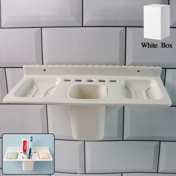 TuthbrushHolder2-WOSKU-01.jpg 4 in 1 Wall-Mounted Bathroom Organizer - (1 Pc)