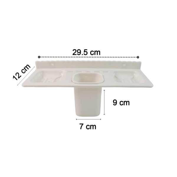 TuthbrushHolder2-size.jpg 4 in 1 Wall-Mounted Bathroom Organizer - (1 Pc)