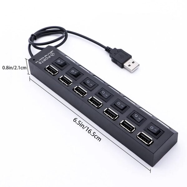 USB Splitter Multi Port USB 2.0 Hub, 7 Port