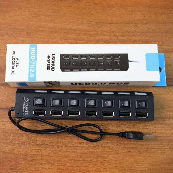 USB Splitter Multi Port USB 2.0 Hub, 7 Port
