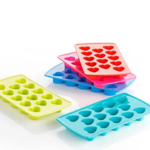 Untitled-1_4af78795-eab1-4a90-a17b-cf6aec763097.jpg Heart Shape Ice Cube & Candy Tray – 14 Cavities (Multicolor)