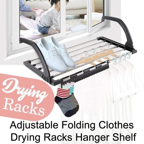 Adjustable Folding Clothes Drying Racks Hanger Shelf