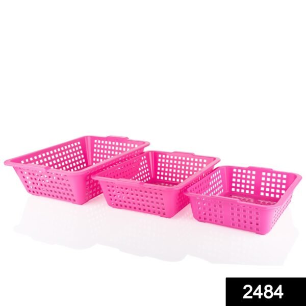 Plastic Multiple Size Cane Fruit Baskets (3 Size Large, Medium, Small)