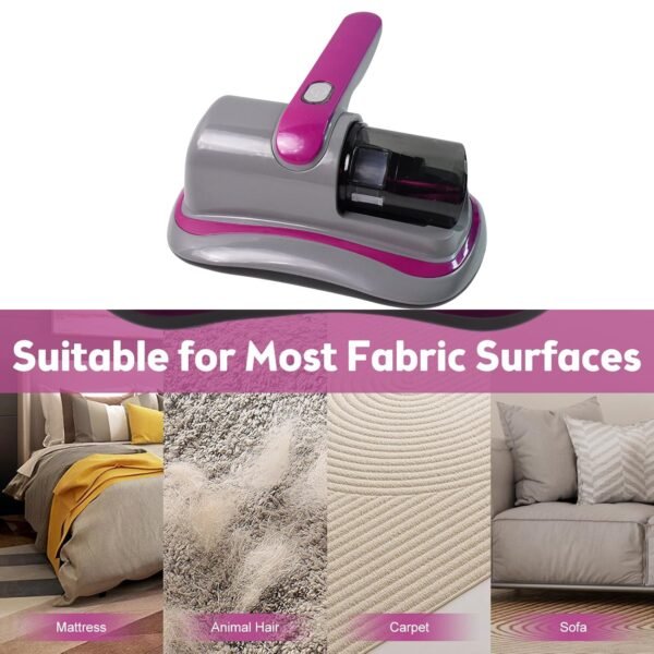 Powerful Suction Portable Handheld Vacuum Cleaner - Low Noise Vacuum Cleaner for Bed - Cordless Vacuum Cleaner for Car Seat Crevices Pillows, Mattresses, Sofas Wireless Anti Dust and Mite Cleaner