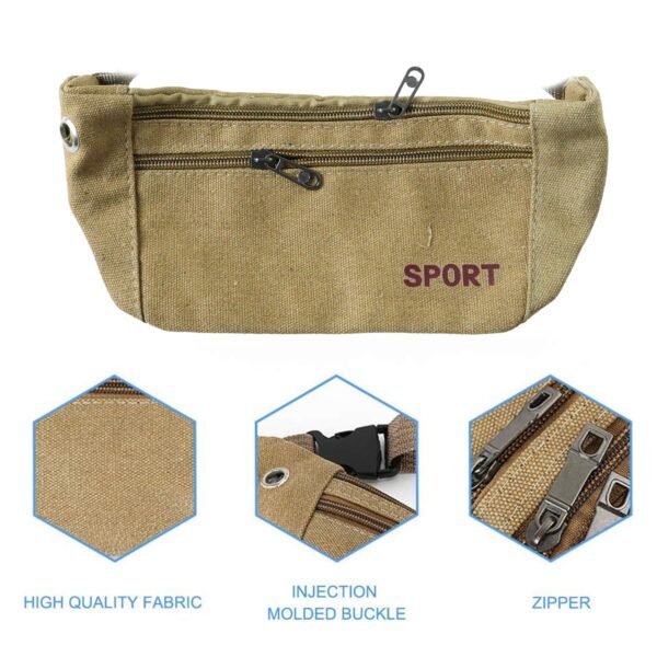 WaistBag-05.jpg Multipurpose Canvas Waist Pouch Sling Bag (1 Pc)