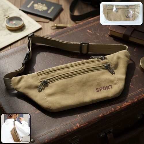 Multipurpose Canvas Waist Pouch Sling Bag (1 Pc)