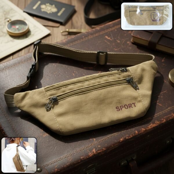 WaistBag-WOSKU-01.jpg Multipurpose Canvas Waist Pouch Sling Bag (1 Pc)