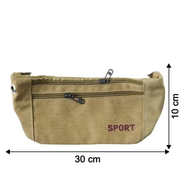 WaistBag-size.jpg Multipurpose Canvas Waist Pouch Sling Bag (1 Pc)
