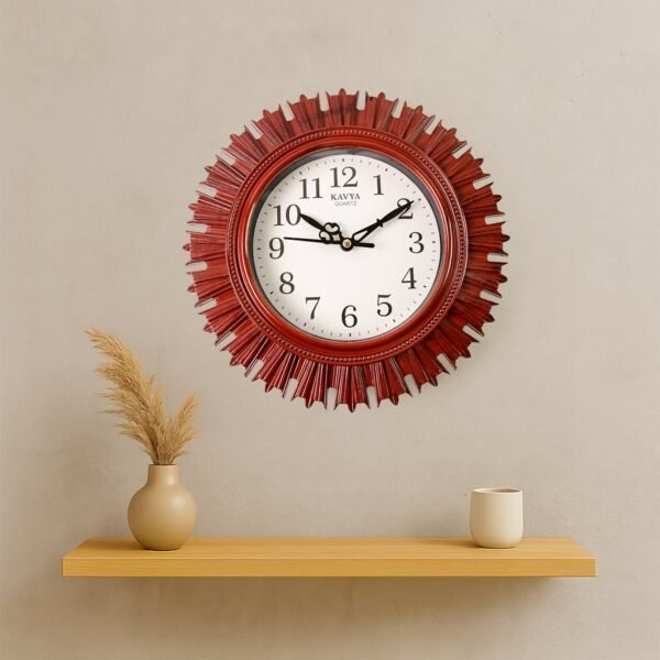 Wall-Clock-04_46613fb7-983f-4437-bb2b-20d7e430de75.jpg Wooden Look Round Wall Clock – Battery Operated Easy-to-Read Design for Home/Office