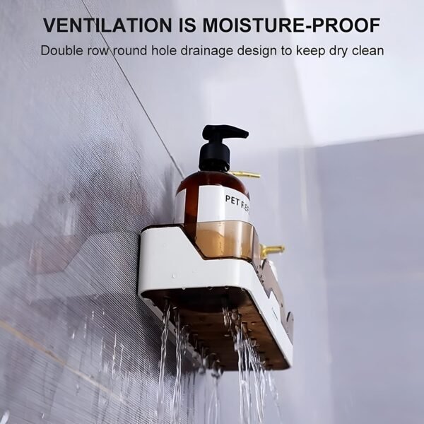 Wall Mounted Self Adhesive Plastic Storage Shelf (1 Pc)