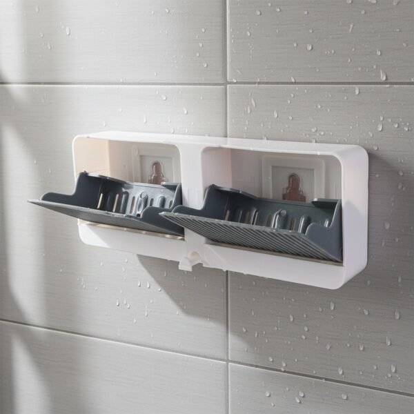 Wall Mounted 4-Compartment Bathroom Storage & Soap Holder