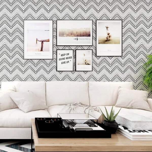 Wallpaper-Black-White-02.jpg Waterproof Chevron Pattern Wall Sticker 45cm x 3meter (1 Pc)