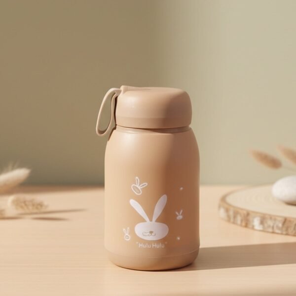 Water-bottle-04.jpg Cute Bunny Print Glass Drinking Brown Bottle (330ML / 1 Pc)