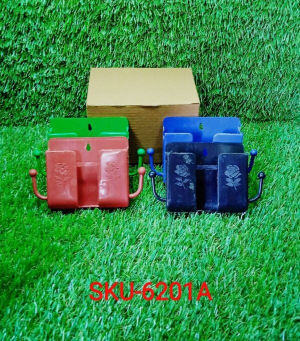 WhatsAppImage2022-04-06at9.32.34AM.jpg Wall Mounted Remote Storage Box with Side Hooks (4 Pcs Set)