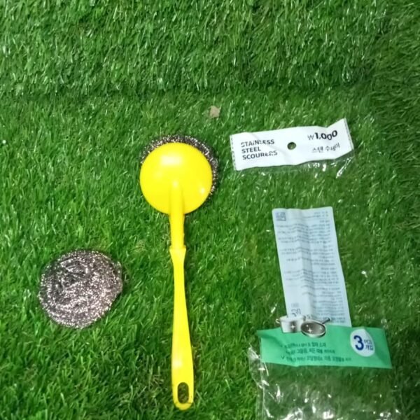 Scrubber with Handle for Kitchen and Utensil Cleaning and Hard Stains,