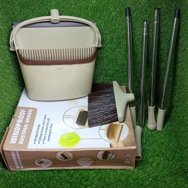 Handle Dustpan and Brush for Sweeping & Cleaning Dust Pan and Broom Handled, Supdi
