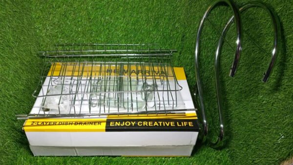 WhatsAppImage2022-08-17at6.32.18PM.jpg Stainless Steel 2 Layer Kitchen Dish Rack / Plate Cutlery Stand