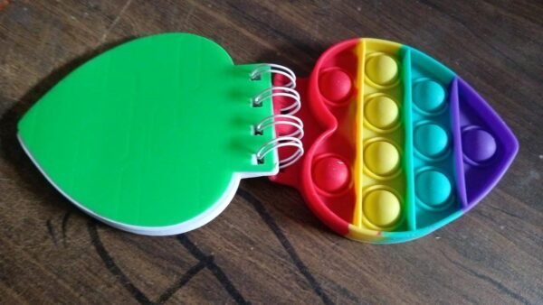 Heart Pattern Fidget Spiral Notebook Bubble Push Silicon Toy School Stationery