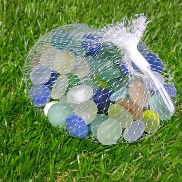 Glass Gem Stone, Flat Round Marbles Pebbles for Vase Fillers, Attractive pebbles for Aquarium Fish Tank.