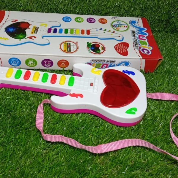 Battery Operated Musical Instruments Mini Guitar Toys and Light for 3+Years Old Kids