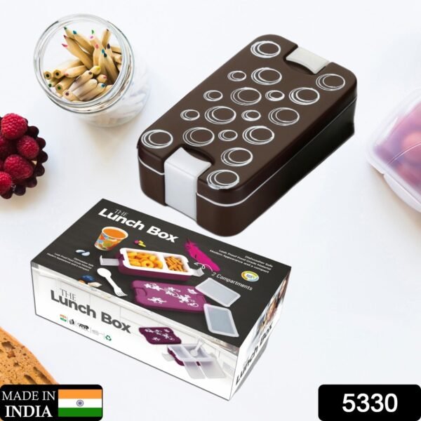 Airtight Lunch Box – 2-Compartment Leak-Proof Food-Grade Box with Spoon