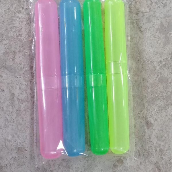 4-Piece Anti-Bacterial Plastic Toothbrush Cover Set – Travel Holder Cases