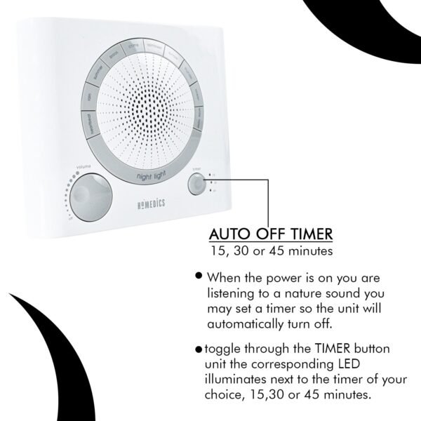 Sleep Therapy Sound Machine with 8 Soothing Sounds (Battery, Timer Option)