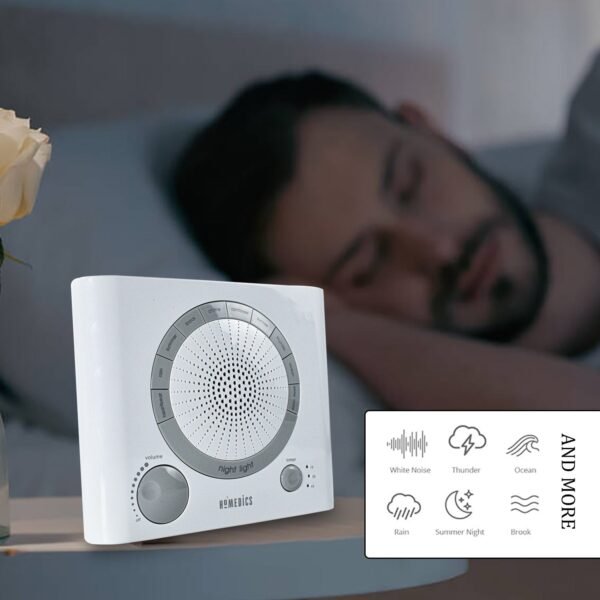 Sleep Therapy Sound Machine with 8 Soothing Sounds (Battery, Timer Option)