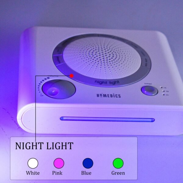 Sleep Therapy Sound Machine with 8 Soothing Sounds (Battery, Timer Option)