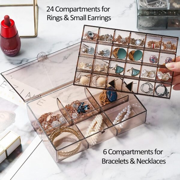 WhatsAppImage2024-04-02at3.26.14PM.jpg 2-Layer Acrylic Jewelry Storage Box with 30 Compartment Dustproof Organizer