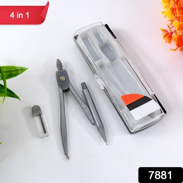 4-in-1 Premium Geometry Compass Set for Students and Professionals