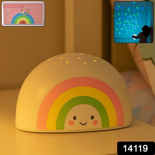 Rainbow projector LED Night Light for Kids (1 Pc (Music is not playing)