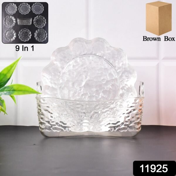 9 in 1 Plastic Bowl With Serving Tray / Plates Set